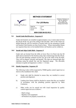 Lift Installation Method Statement | PDF | Elevator | Safety