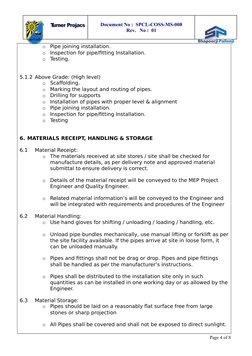 HDPE Piping Installation Method Statement | PDF | Pipe (Fluid ...