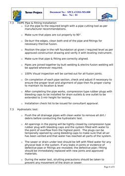 HDPE Piping Installation Method Statement | PDF | Pipe (Fluid ...