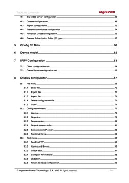 Rev. 
© Ingeteam Power Technology, S.A. 2013 All rights reserved. 
Tabla de contenido 
 
4.1 
IEC 61850 server configura
