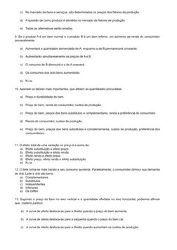 Exercícios Resolvidos de Economia Rural | PDF | Demanda | Oferta e procura