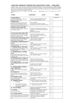 AMPnoPRO Amputee Mobility Assessment | PDF | Chair | Sports