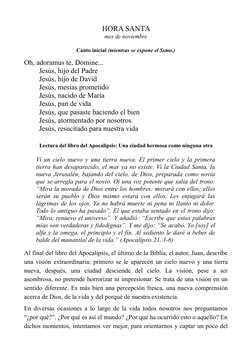 HORA SANTA
mes de noviembre
Canto inicial (mientras se expone el Ssmo.)
Oh, adoramus te, Domine...
Jesús, hijo del Padre
Jesú