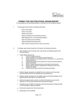 Structural Design Report Format Guide | PDF | Technology & Engineering