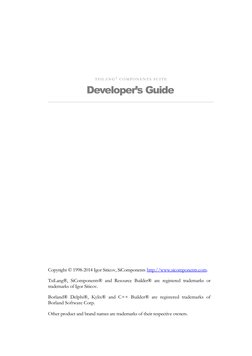 T S I L A N G ®  C O M P O N E N T S  S U I T E
Developer’s Guide
Copyright © 1998-2014 Igor Siticov, SiComponents http://www