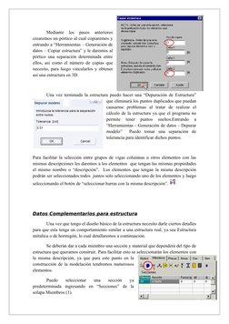 Mediante  los  pasos  anteriores 
crearemos un pórtico al cual copiaremos y 
entrando a “Herramientas – Generación de 
datos