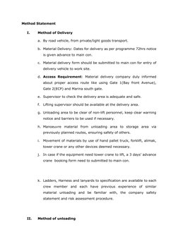 Method Statement for Material Delivery | PDF | Personal Protective ...