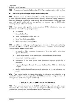 Chapter 30 
Reliability Block Diagrams 
4.2.2 
Computer based analytical aids, such as RAM48, provide the solution to this pr