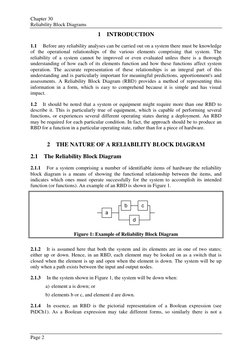 Chapter 30 
Reliability Block Diagrams 
1 INTRODUCTION 
1.1 
Before any reliability analyses can be carried out on a system t