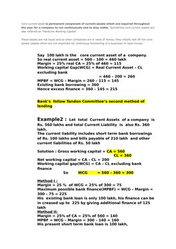 MPBF Calculation Using Tandon Methods | PDF | Working Capital | Margin ...