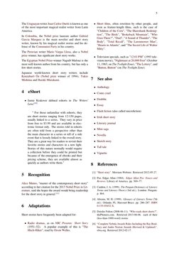 5
The Uruguayan (https://en.wikipedia.org/wiki/Uruguay) writer Juan Carlos Onetti (https://en.wikipedia.org/wiki/Juan_Carlos_