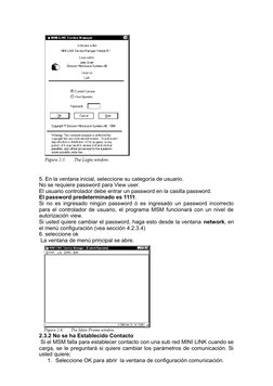 5. En la ventana inicial, seleccione su categoría de usuario.
No se requiere password para View user.
El usuario controlador
