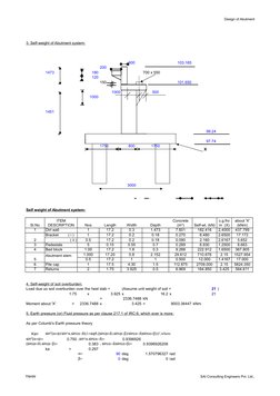 Design of Abutment
TNHW
SAI Consulting Engineers Pvt. Ltd.,
3. Self-weight of Abutment system:
300
103.165
200
1473
180
700 x