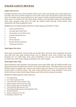 Main Engine Safety Devices Overview | PDF | Marine Propulsion | Engines