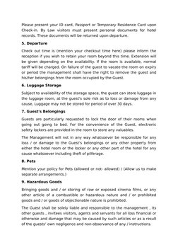Hotel Guest Rules and Regulations Sample | PDF | Virtue | Common Law