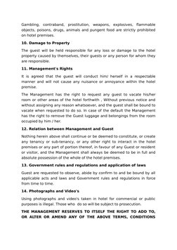 Hotel Guest Rules and Regulations Sample | PDF | Virtue | Common Law