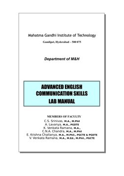 Mahatma Gandhi Institute of Technology
Mahatma Gandhi Institute of Technology
Gandipet, Hyderabad – 500 075
Department of M&H