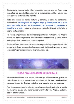 Copyright 2014 – Charo Adhara     www.Conectarconlosangeles.com 
Página 10 
 
Simplemente hay que dejar fluir y permitir que