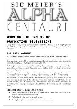 1
™
WARNING: TO OWNERS OF
PROJECTION TELEVISIONS
Still pictures or images may cause permanent picture-tube damage or mark the