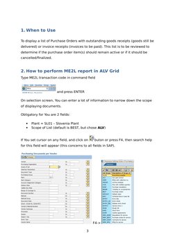 ME2L Report Guide in SAP | PDF | Microsoft Excel | File Format