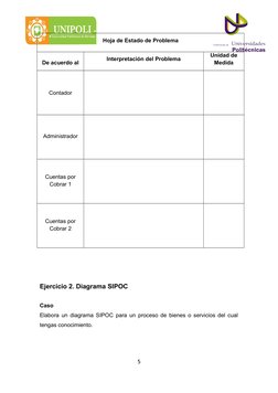 Hoja de Estado de Problema
De acuerdo al
Interpretación del Problema
Unidad de
Medida
Contador
Administrador
Cuentas por
Cobr
