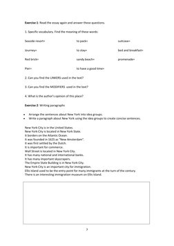 7 
 
Exercise 1: Read the essay again and answer these questions. 
1. Specific vocabulary. Find the meaning of these words: