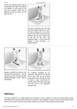 1/11/2015
Stage Lighting Guide
http://www.stagelightingguide.co.uk/
5/15
As the side lighting comes from an
increasingly lowe