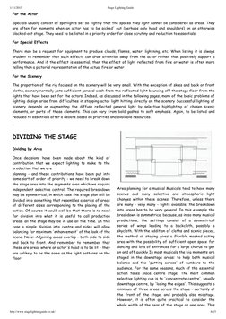 1/11/2015
Stage Lighting Guide
http://www.stagelightingguide.co.uk/
6/15
For the Actor
Specials usually consist of spotlights
