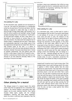1/11/2015
Stage Lighting Guide
http://www.stagelightingguide.co.uk/
7/15
Area planning for a play
In this naturalistic play -