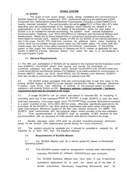 S C AD A   S Y S T E M
1.0  SCOPE:
                     The scope  of work  covers  design,  supply,  testing,  installation