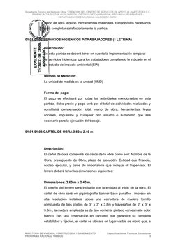 Expediente Técnico del Saldo de Obra: “CREACION DEL CENTRO DE SERVICIOS DE APOYO AL HABITAT DEL C.C.
PAMPALLACTA-SECTOR QUISU
