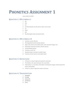 Phonetics Assignment: IPA Symbols & Transcription | PDF | Phonetics ...