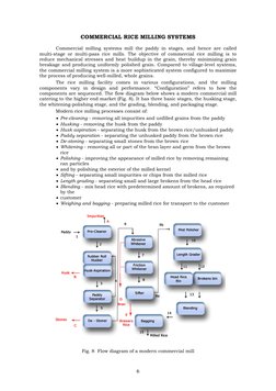 6 
COMMERCIAL RICE MILLING SYSTEMS 
Commercial milling systems mill the paddy in stages, and hence are called 
multi-stage