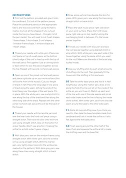 INSTRUCTIONS
1 Print out the pattern provided and glue it onto 
the cardboard. Cut out all the pattern pieces. 
Place the car