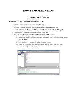 Synopsys Vcs User Guide.pdf Synopsys ASIC Design Flow Tutorial | PDF | Hardware Description ...