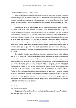 Manuel Sánchez Ortiz de Landaluce – Alcmán y Estesícoro 
 
 
2006, E-EXCELLENCE – WWW.LICEUS.COM 
3 
 
 
1. RASGOS GENERALES
