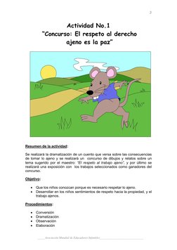 3
Actividad No.1 
“Concurso: El respeto al derecho 
ajeno es la paz” 
 
 
 
 
 
 
 
 
 
 
 
 
 
 
 
 
 
 
 
 
 
 
 
 
Resum
