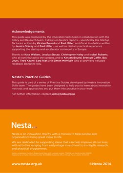 Nesta is an innovation charity with a mission to help people and
organisations bring great ideas to life.
We are dedicated t