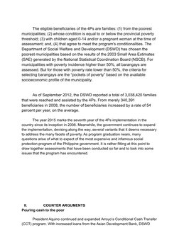 Evaluating the 4Ps Program in the Philippines | PDF | Poverty Reduction ...