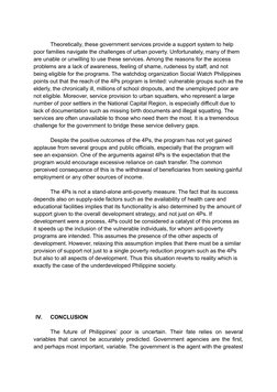 Evaluating the 4Ps Program in the Philippines | PDF | Poverty Reduction ...