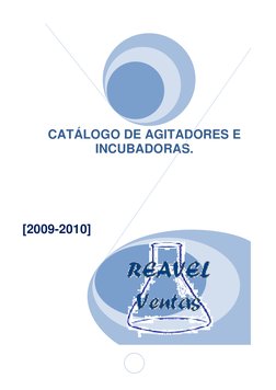  
 
CATÁLOGO DE AGITADORES E 
INCUBADORAS. 
 
 
[2009-2010] 
