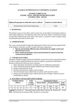 Advanced Instrumentation Techniques Gtu Notes.pdf Applied Instrumentation Curriculum Overview | PDF | Distillation ...