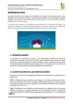 6
UNIVERSIDAD JOSE CARLOS MARIATEGUI
FACULTAD DE INGENIERIAS
ESCUELA PROFESIONAL DE INGENIERIA CIVIL
INTRODUCCION
La carga de