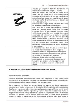 AR    -   Fogatas y cocina al aire libre
el suelo que tengan un diámetro del tamaño del
meñique al tamaño del pulgar (1 a 3cm