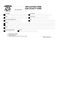 Application Form CSD Loyalty Card: Barcode Sticker | PDF | Business ...