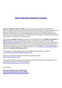 Sample Voice Process Interview Questions VoIP Interview Questions Answers Guide | PDF | Voice Over Ip | Computer ...