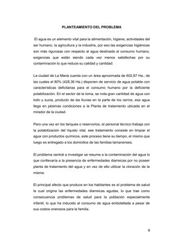 PLANTEAMIENTO DEL PROBLEMA
 El agua es un elemento vital para la alimentación, higiene, actividades del
ser humano, la agricu