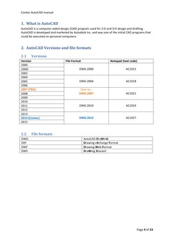 Contec AutoCAD manual
Page 4 of 23
1. What is AutoCAD
AutoCAD is a computer-aided design (CAD) program used for 2-D and 3-D d