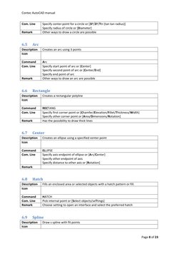 Contec AutoCAD manual
Page 8 of 23
Com. Line
Specify center point for a circle or [3P/2P/Ttr (tan tan radius)]
Specify radius