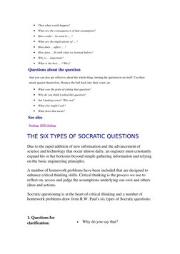 
Then what would happen?

What are the consequences of that assumption?

How could ... be used to ... ?

What are the imp